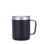 Custom Logo 12oz Double Wall Stainless Steel Insulated Beer Travel Mug Tumblers With Handle Lid