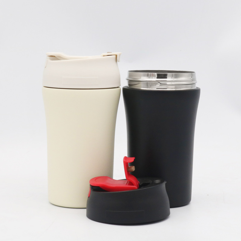High quality 400ml stainless steel tumbler customized logo double wall vacuum cup travel coffee mug with two in one lid