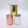 12OZ Stainless Steel Double Wall 304 Vacuum Thermos Coffee Tumbler Egg Shape Wine Tumbler