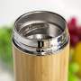 500ml Bamboo Water Bottle Double Wall  Stainless Steel Water Bottle Bamboo with Lid