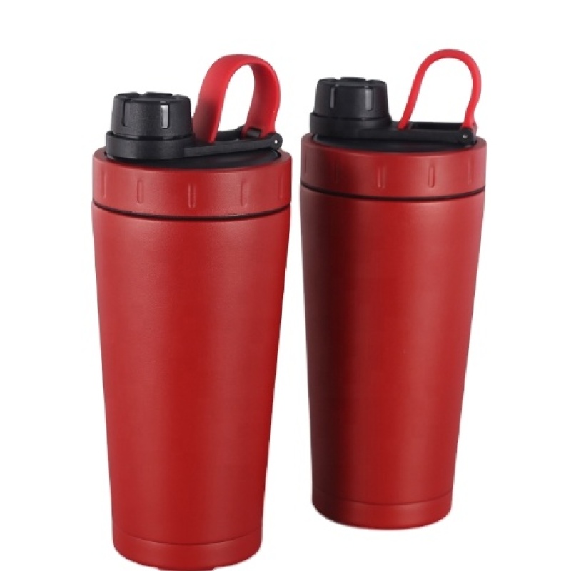 Stainless Steel Protein Shaker Bottle Double Wall Insulated Gym Fitness Water Bottle With Spout Lid