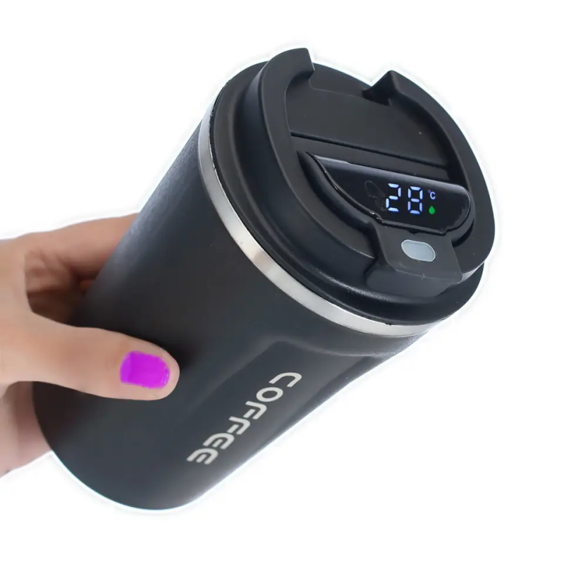 2023 New Design Custom Logo 380ml 510ml Smart Led Temperature Display Stainless Steel Vacuum Coffee Cup Insulated Thermal Mug