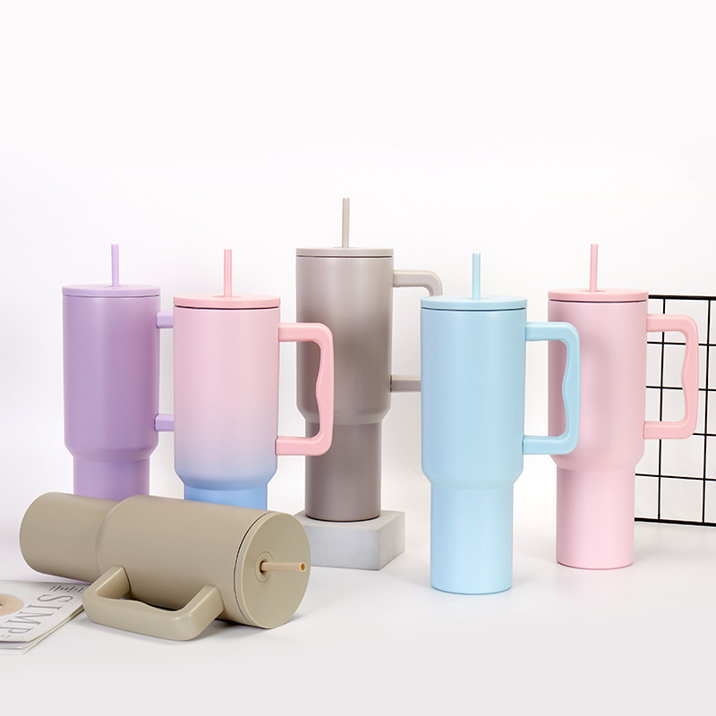 40OZ Double Wall Thermos Vacuum Insulated Flask Stainless Steel Water Bottle With Handle Travel Tumbler