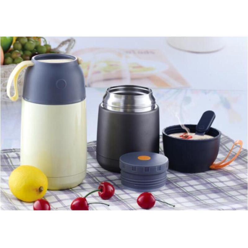 Eco-friendly double wall lunch box vacuum insulated thermos stainless steel food jar with food PP cover