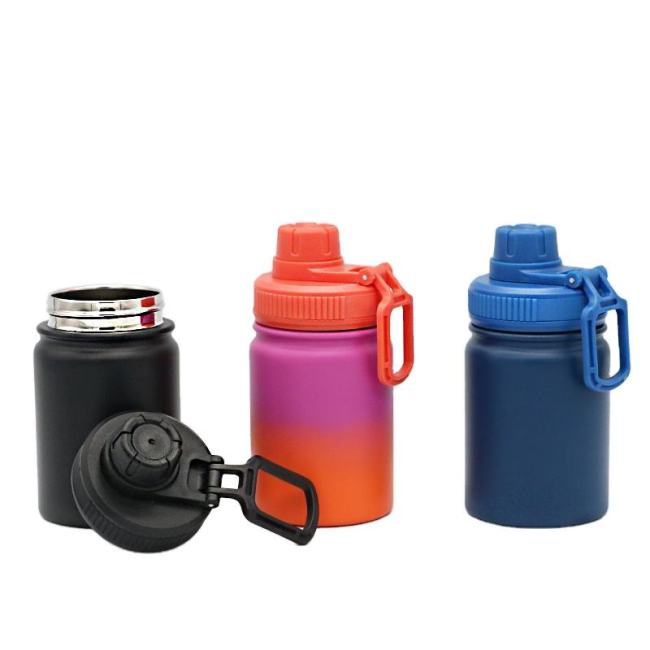 260ML High Quality Double Wall Water Bottle Stainless Steel Vacuum Flask Sports Water  Bottle With Lid