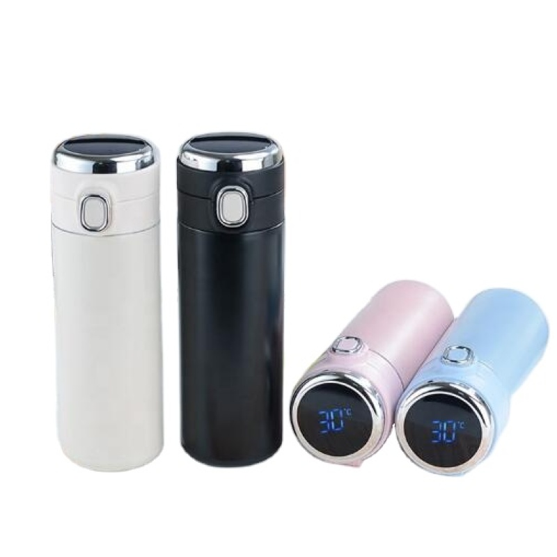 2021 Fashion Stainless Steel Water Bottle Thermos Mug With Smart Temperature Display Lid