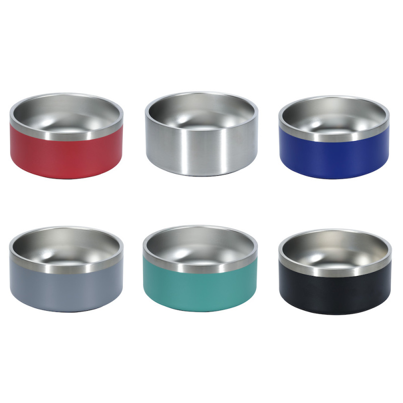 32oz Double Wall Stainless Steel Pet Feeding Bowl Large capacity double-layer 304 stainless steel pet food bowl