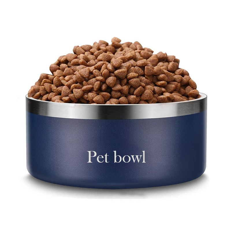 32oz Double Wall Stainless Steel Pet Feeding Bowl Large capacity double-layer 304 stainless steel pet food bowl