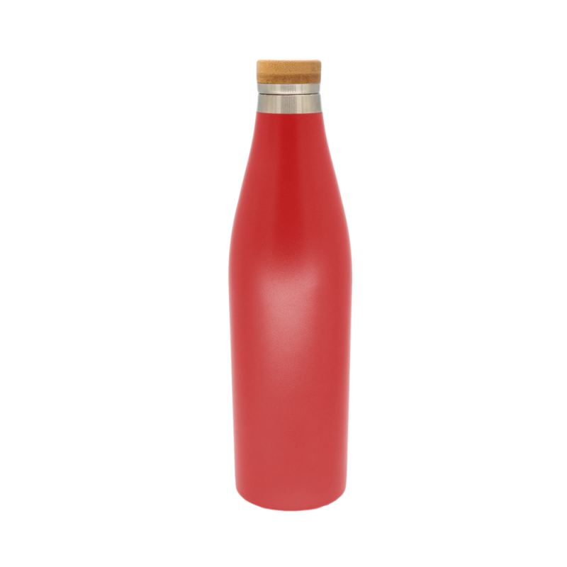 Wholesale High Quality Double Wall Stainless Steel Custom Water Bottle Vacuum Insulated Wine Bottle With Wood Lid