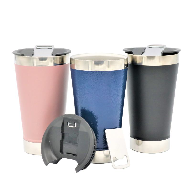 High Quality 500ml Stainless Steel Wine Cup Double Wall Insulated Beer Tumbler with Bottle Opener