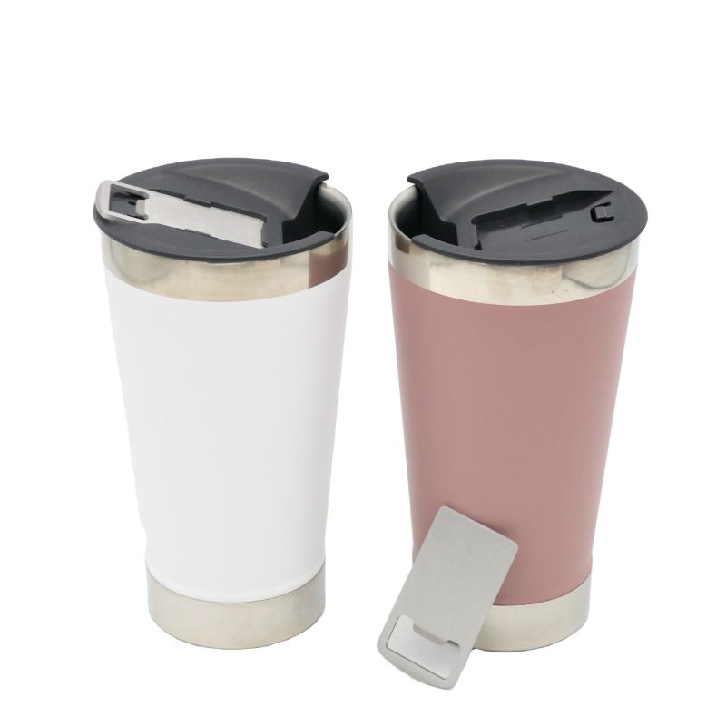 High Quality 500ml Stainless Steel Wine Cup Double Wall Insulated Beer Tumbler with Bottle Opener