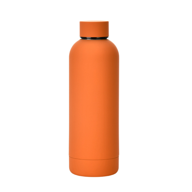 350/500/750ml Rubber Paint Double Wall Stainless Steel 304 Insulated Tumbler Travel Sports Water Bottle With Carrying Handle