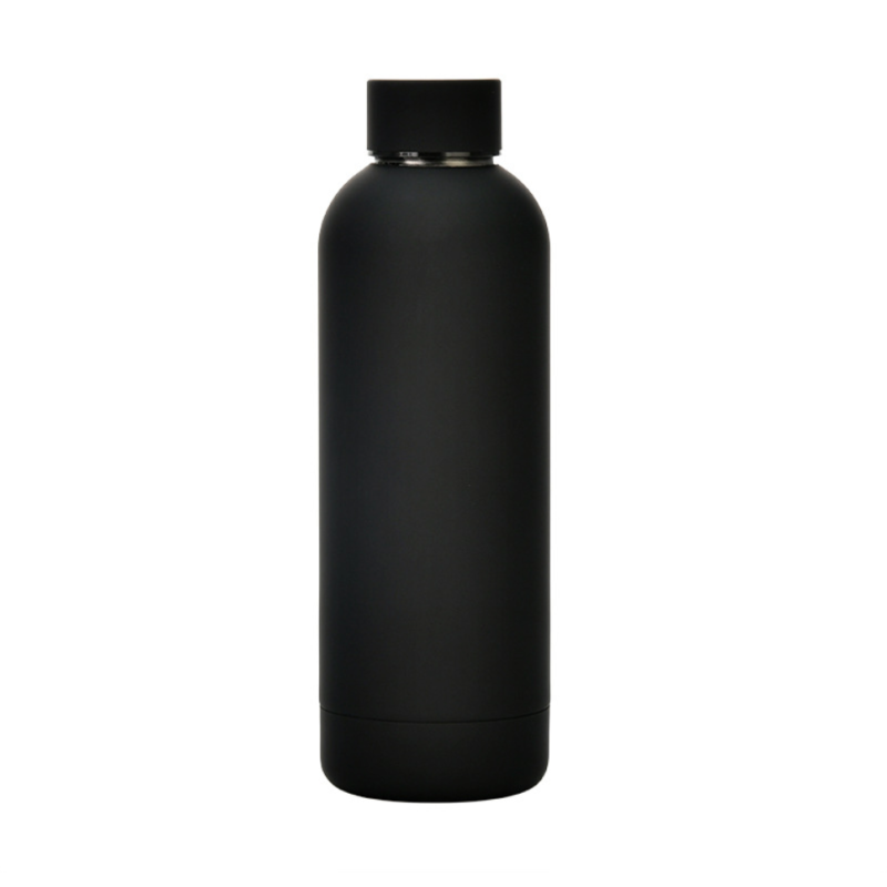 350/500/750ml Rubber Paint Double Wall Stainless Steel 304 Insulated Tumbler Travel Sports Water Bottle With Carrying Handle