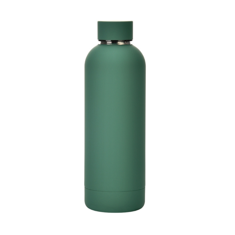 350/500/750ml Rubber Paint Double Wall Stainless Steel 304 Insulated Tumbler Travel Sports Water Bottle With Carrying Handle