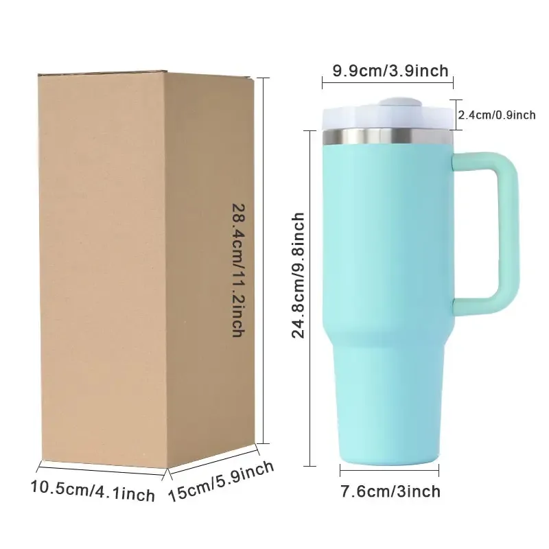 2023 40OZ Adventure Quencher Double Wall Stainless Steel Beer Tumbler With Handle And Straw Lid