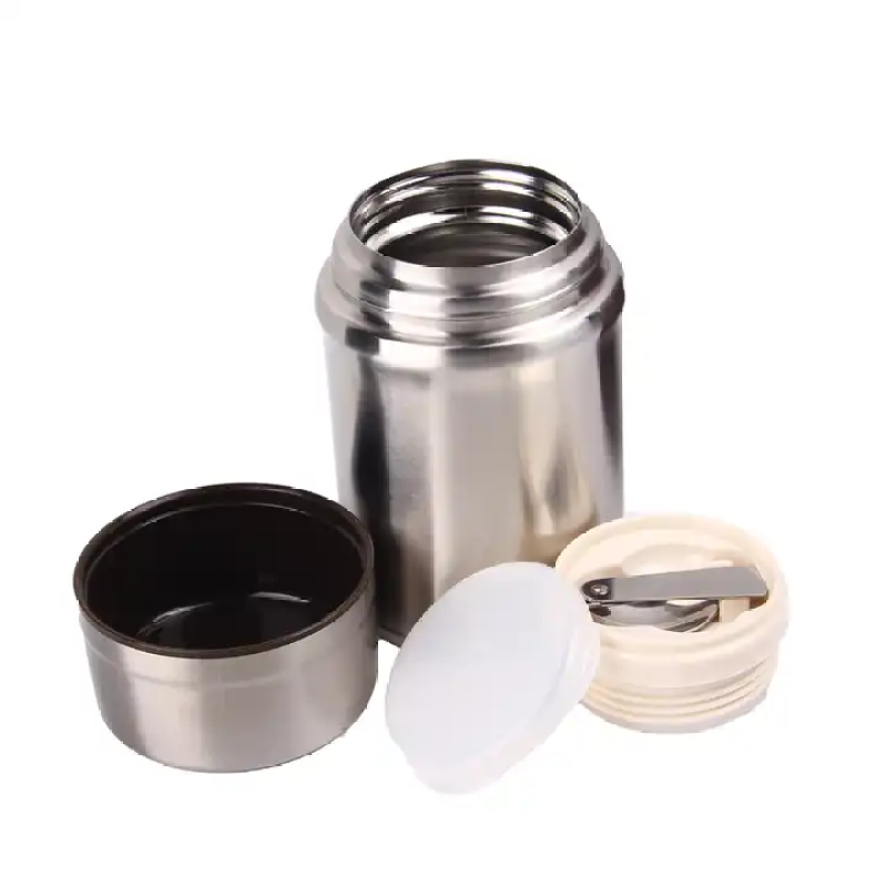 Custom high quality 750ml double wall vacuum stainless steel insulated food jar with spoon