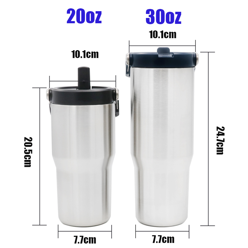 Double Wall Thermos Vacuum Insulated Flask Stainless Steel Travel Mug With Handle Lid Coffee Tumbler