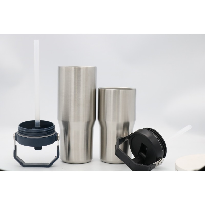Double Wall Thermos Vacuum Insulated Flask Stainless Steel Travel Mug With Handle Lid Coffee Tumbler