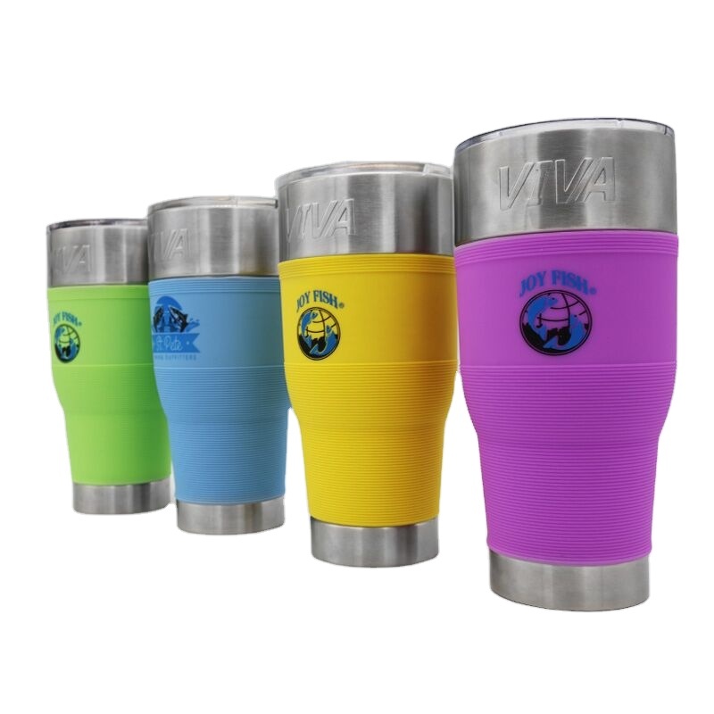 Custom Stainless Steel Tumbler Wholesale 30oz Stainless Steel Travel Mug Custom Colors Tumbler with Silicone Sleeve