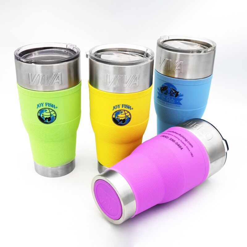 Custom Stainless Steel Tumbler Wholesale 30oz Stainless Steel Travel Mug Custom Colors Tumbler with Silicone Sleeve