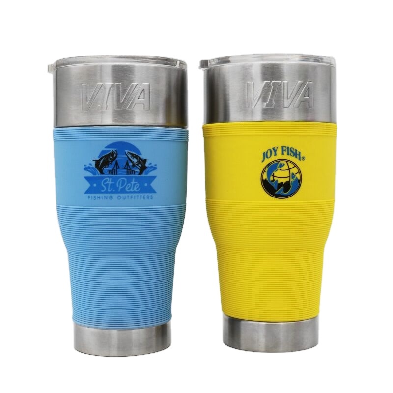Custom Stainless Steel Tumbler Wholesale 30oz Stainless Steel Travel Mug Custom Colors Tumbler with Silicone Sleeve
