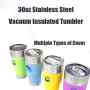 Custom Stainless Steel Tumbler Wholesale 30oz Stainless Steel Travel Mug Custom Colors Tumbler with Silicone Sleeve