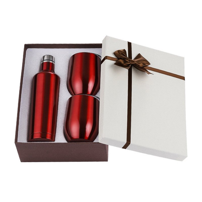 Luxury Gifts 500ml Thermos Set Double Wall Stainless Steel Vacuum Thermos With Two Cup Insulated Water Bottle