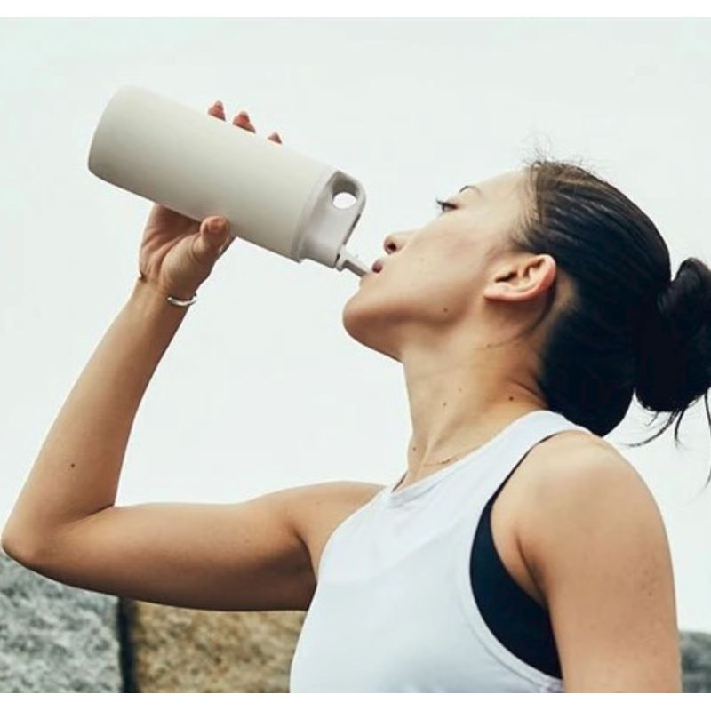 Portable sports kettle with straw Thermos cup Stainless steel portable water cup