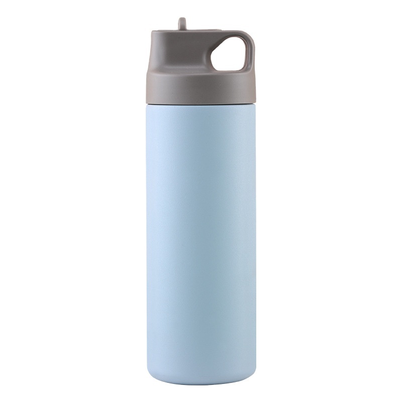 Portable sports kettle with straw Thermos cup Stainless steel portable water cup