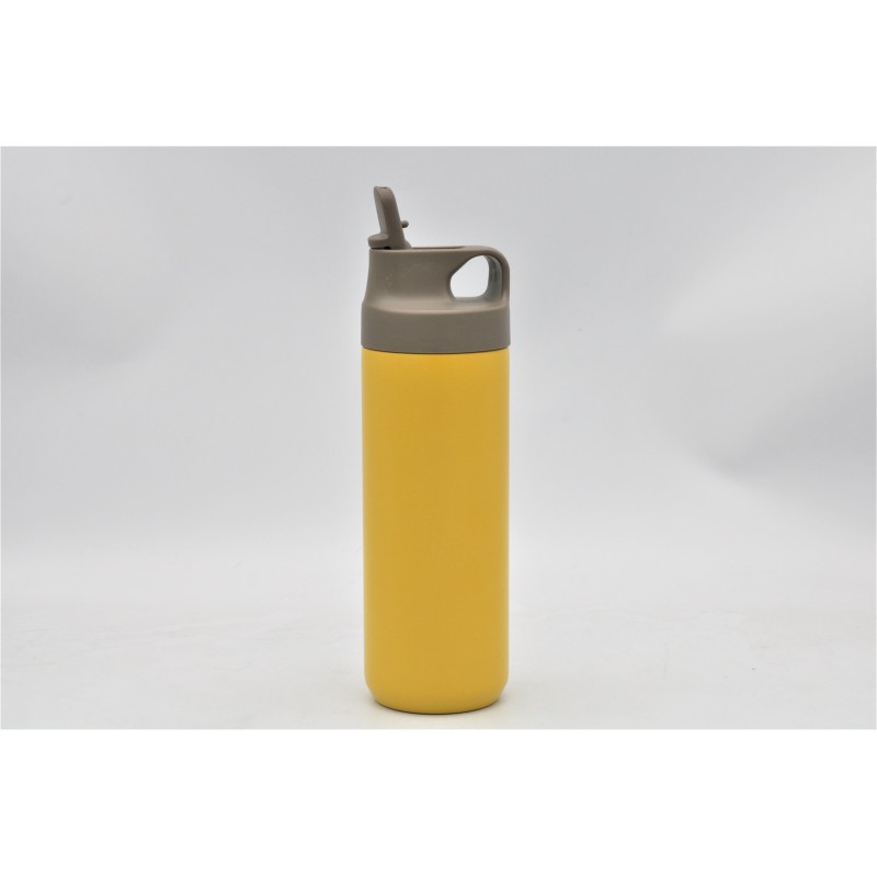 Portable sports kettle with straw Thermos cup Stainless steel portable water cup