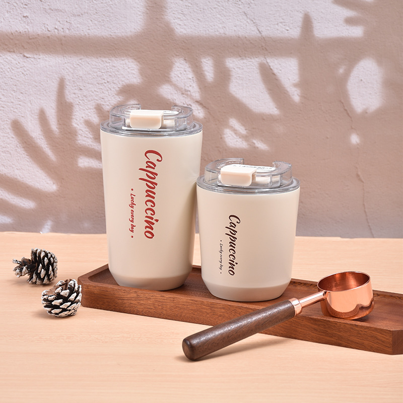 Newly designed double vacuum stainless steel leak-proof coffee cup