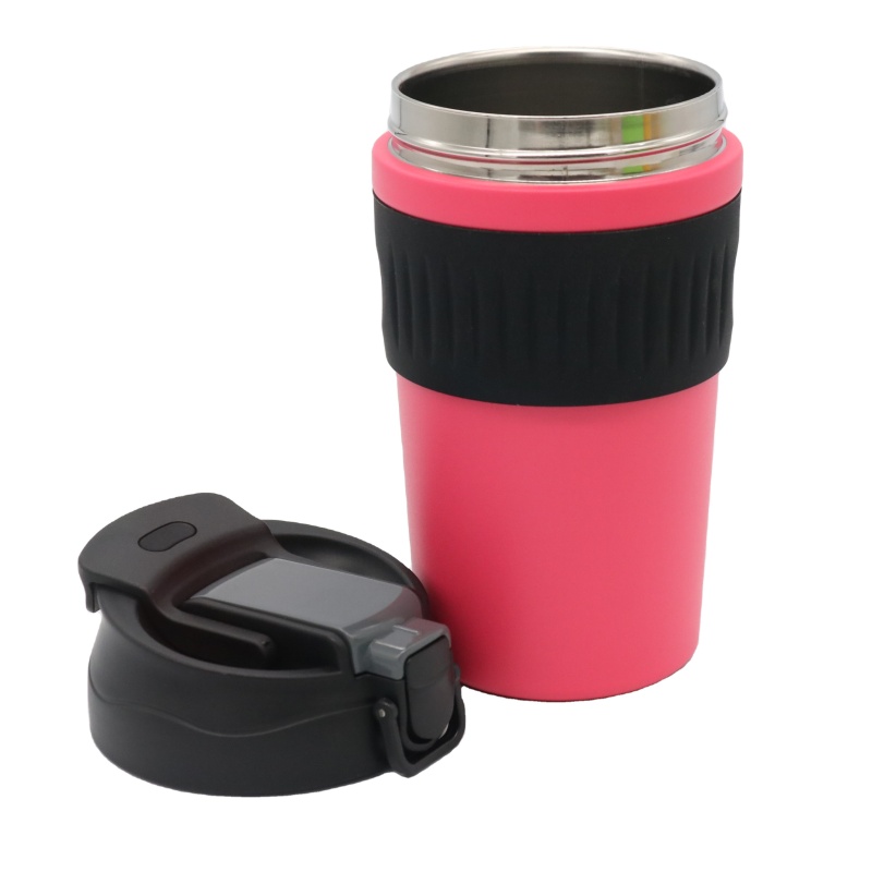 New Style Double Walled 304 Stainless Steel Coffee Mug 450ml Vacuum Insulated Drinking Cup with Dual Open Lid