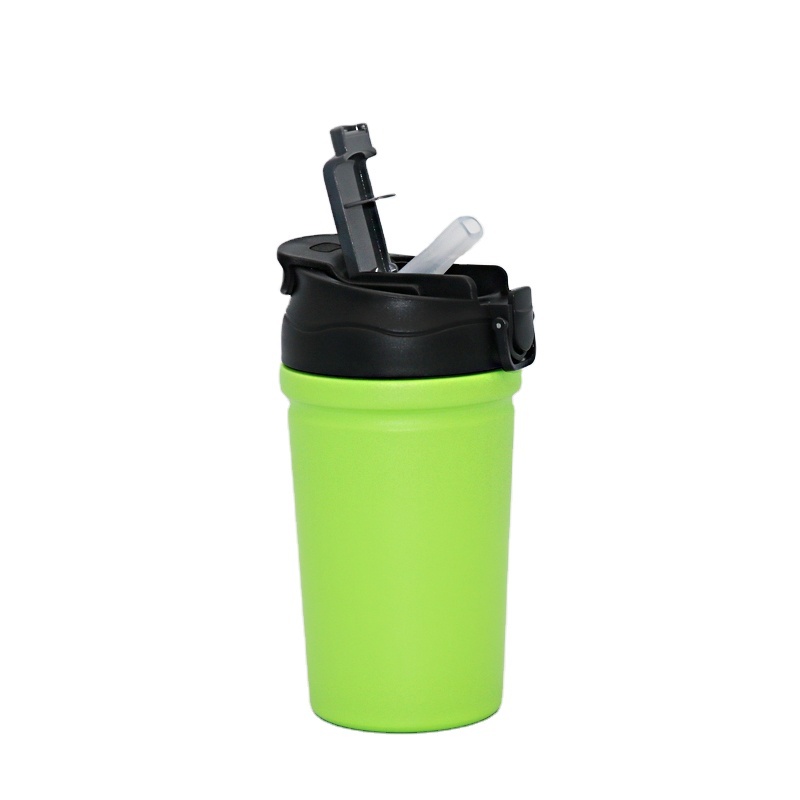 New Style Double Walled 304 Stainless Steel Coffee Mug 450ml Vacuum Insulated Drinking Cup with Dual Open Lid