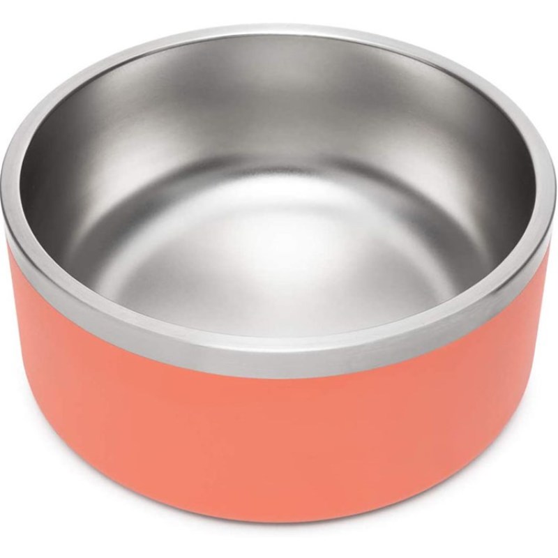 Food Grade 32oz/64oz Double Wall Stainless Steel Pet Feeding Bowl With Non-Slip Silicone Bottom Dog Bowl