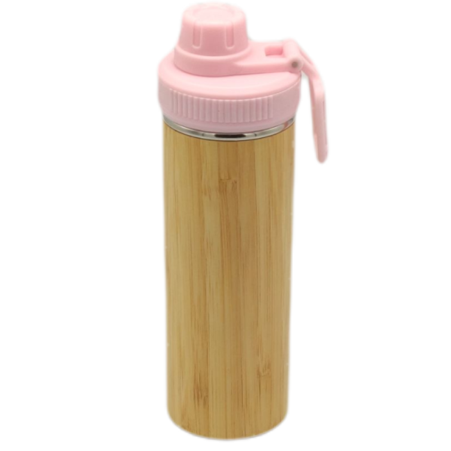 Stainless Steel Bamboo Coffee Cup Eco-friendly Water Bottle Double Wall Bamboo Cup with Lid