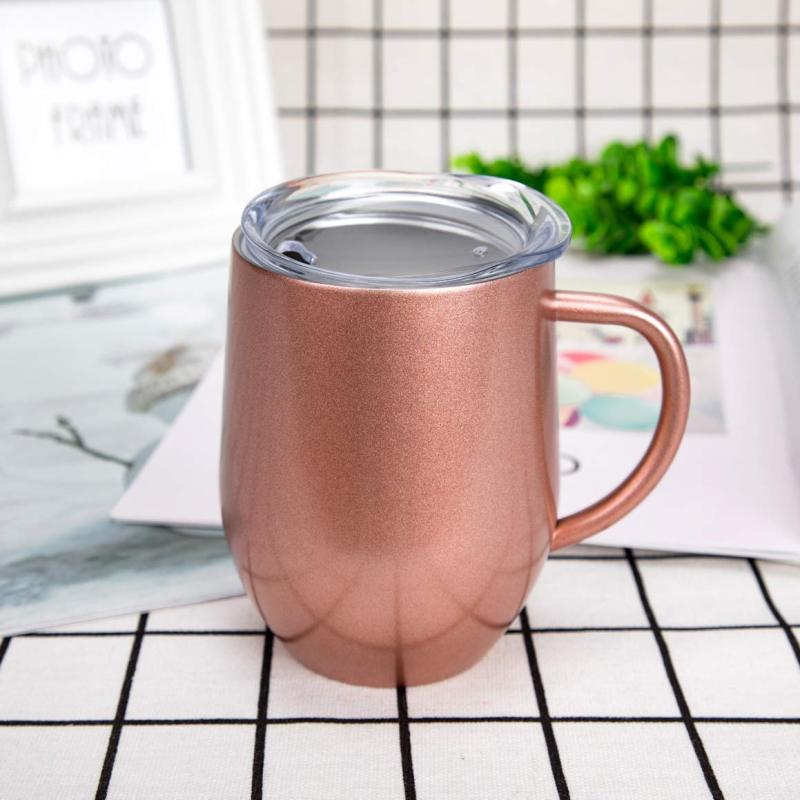 12oz Stainless Steel Coffee Thermos Travel Mug Customized Coffee Mug Wholesale with Handle and Lid