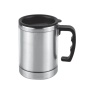 Custom 14oz double layer inner 304 stainless steel outer plastic office coffee cup with handle