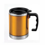 Custom 14oz double layer inner 304 stainless steel outer plastic office coffee cup with handle