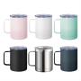 12OZ Eco Friendly Double Wall Insulated Vacuum Flasks Beer Mug With Handle Lid Stainless Steel Travel Mug