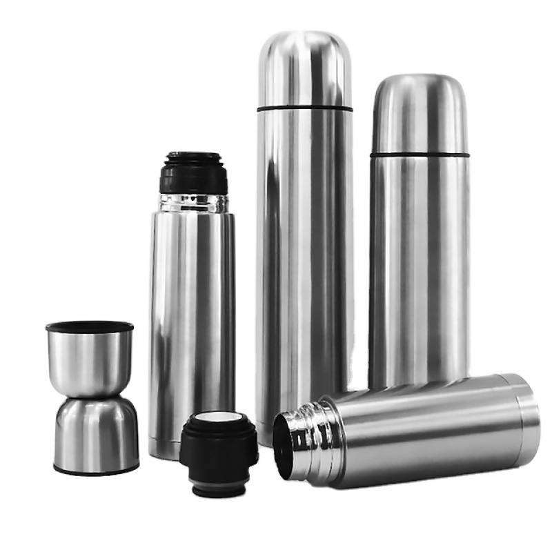 Top Selling Stainless Steel Vacuum Flask Double Wall Sport Water Bottle Insulate Bullet Thermos Camping Termos With Two Lid