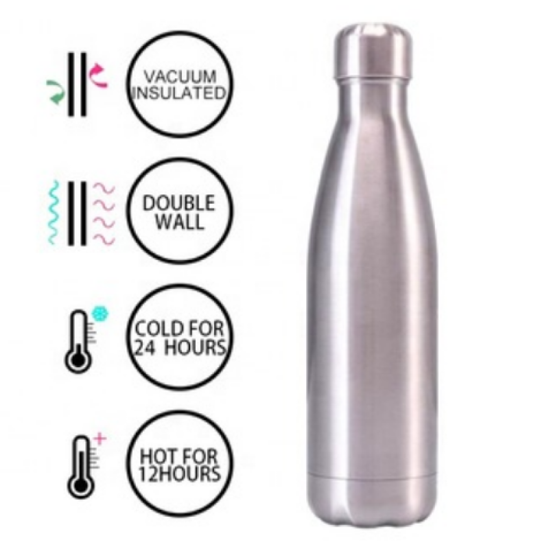 500ml Metal Stainless Steel Thermos Bottle Insulated Vacuum Gym Customize Water Bottle