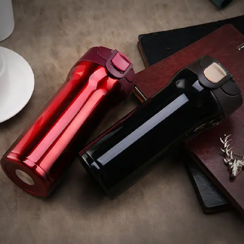 Custom vacuum insulated reusable double stainless steel water bottle with locking lid