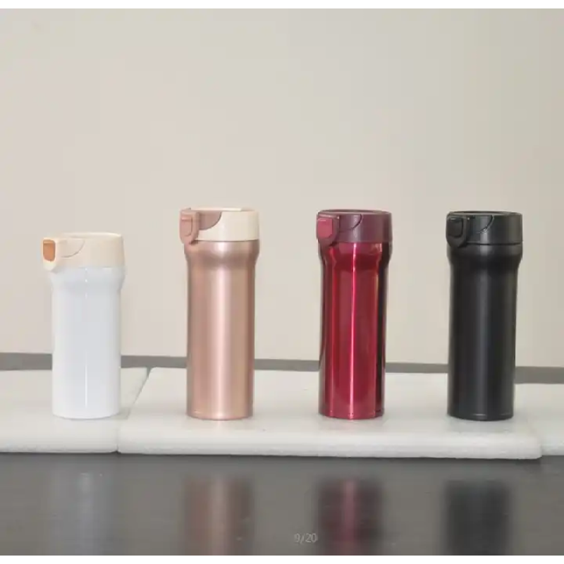 Custom vacuum insulated reusable double stainless steel water bottle with locking lid