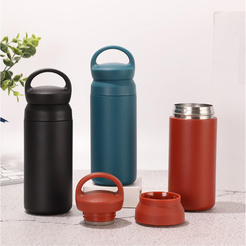 Promotion Gift Japanese Style Termos Water Bottle Stainless Steel Vacuum Cup Thermal Coffee Mug With Handle Lid