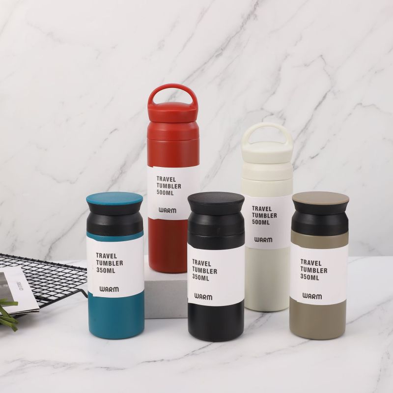 Promotion Gift Japanese Style Termos Water Bottle Stainless Steel Vacuum Cup Thermal Coffee Mug With Handle Lid