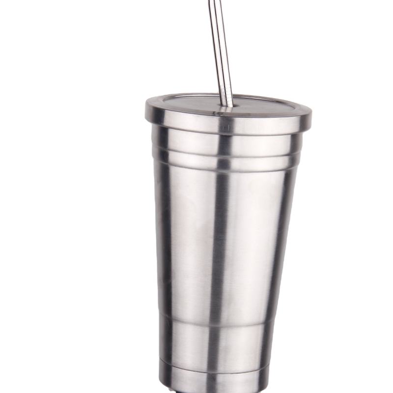 Hot Selling 500ml Double Wall Stainless Steel Tumbler Coffee Mug For With Straw And Lid