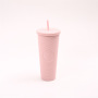 Double Wall Capacity Studded Pinch Cup 22OZ Fashion Creative AS Straw Durian Plastic Cup