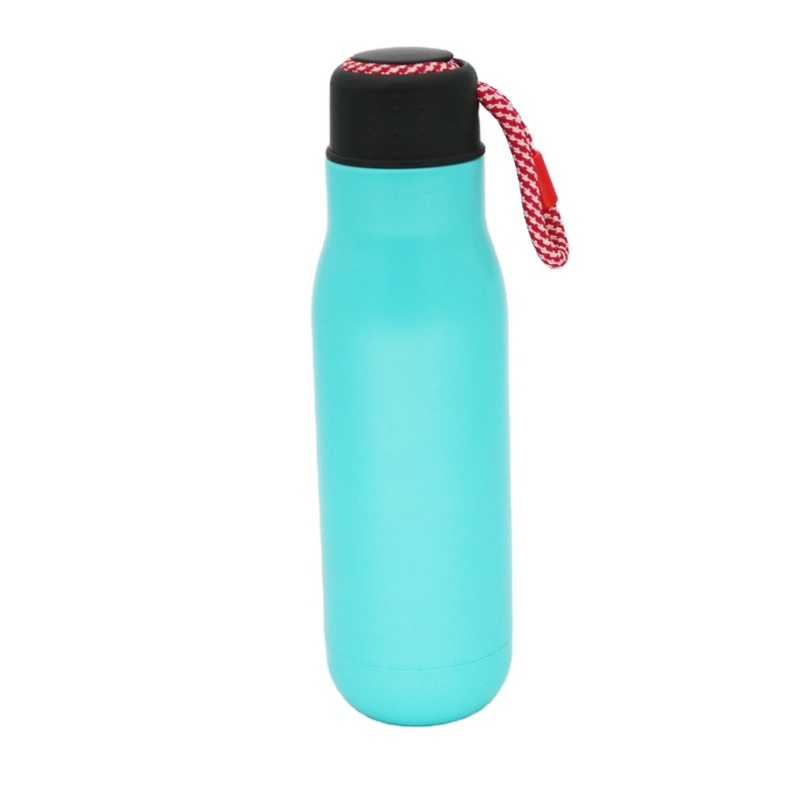 hot sale large capacity insulate stainless steel sport water bottle double wall travel flask with handle lid