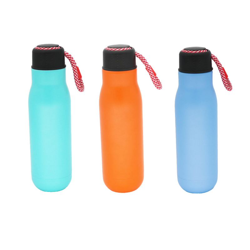 hot sale large capacity insulate stainless steel sport water bottle double wall travel flask with handle lid