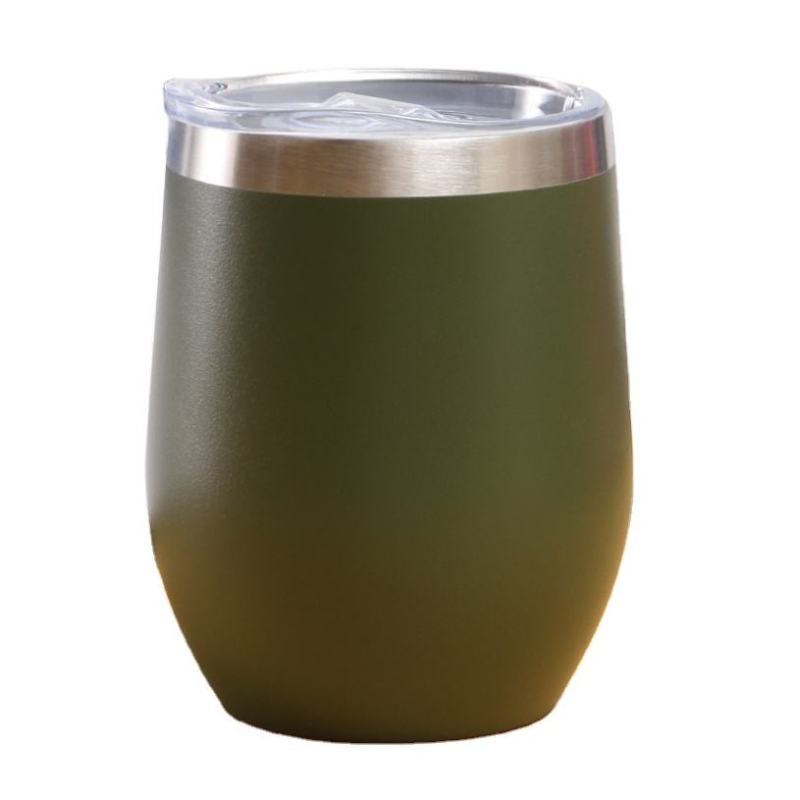 High Quality Stainless Steel Wine Glasses 12oz Double Wall Vacuum Insulated Wine Tumbler with Lid